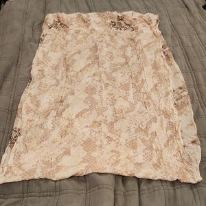 Express Beige Infinity Snake Print/floral Double Sided Scarf